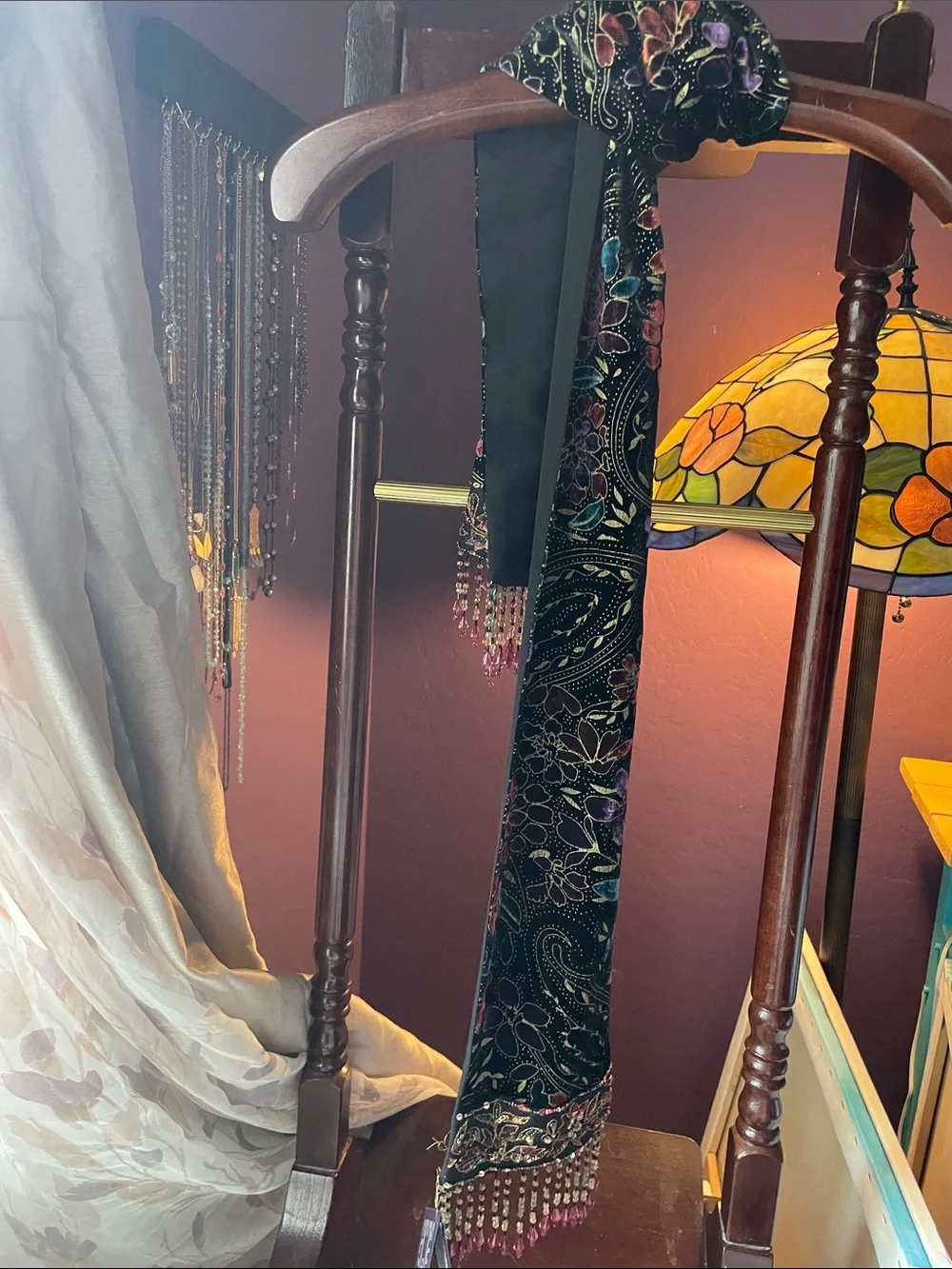 NWT SUZI O CLICK VELVET AND SILK SCARF